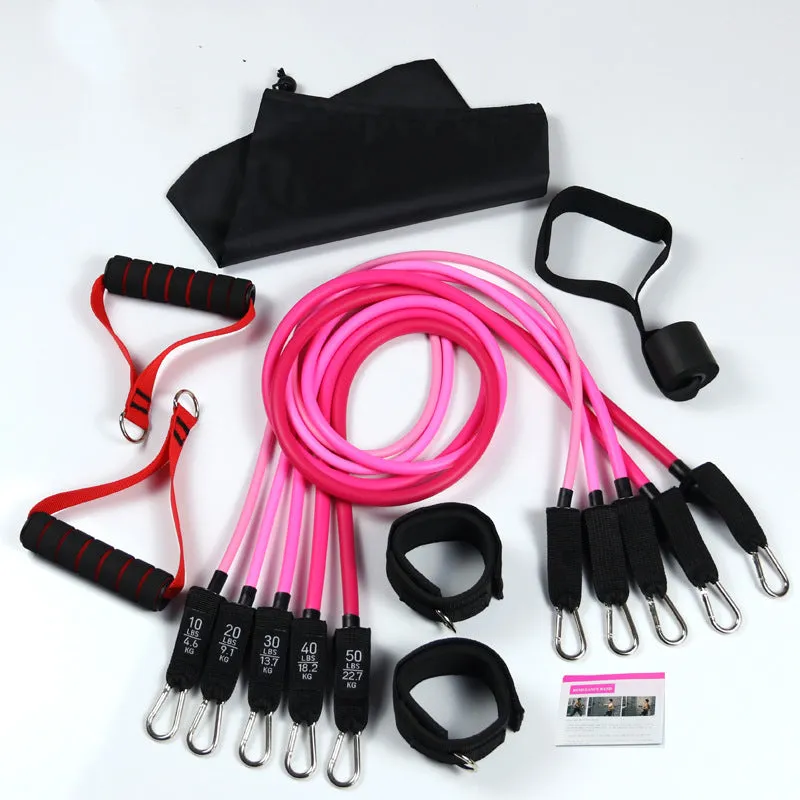 11 Pcs Elastic Resistance Bands Sets For Fitness Sports Training