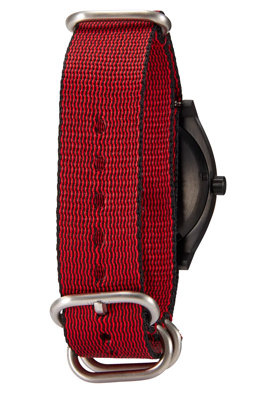 20mm Nylon #TIDE One Piece Band - Red / Black