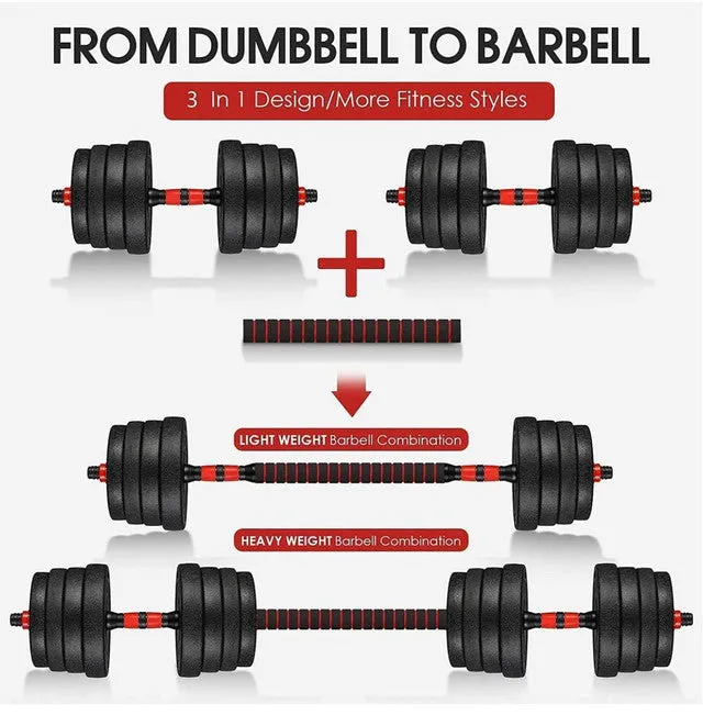 40Kg Adjustable Rubber Dumbbell Weight Set