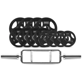 40kg Olympic Tri-Grip Weight Set w/ Tricep Bar - CORTEX