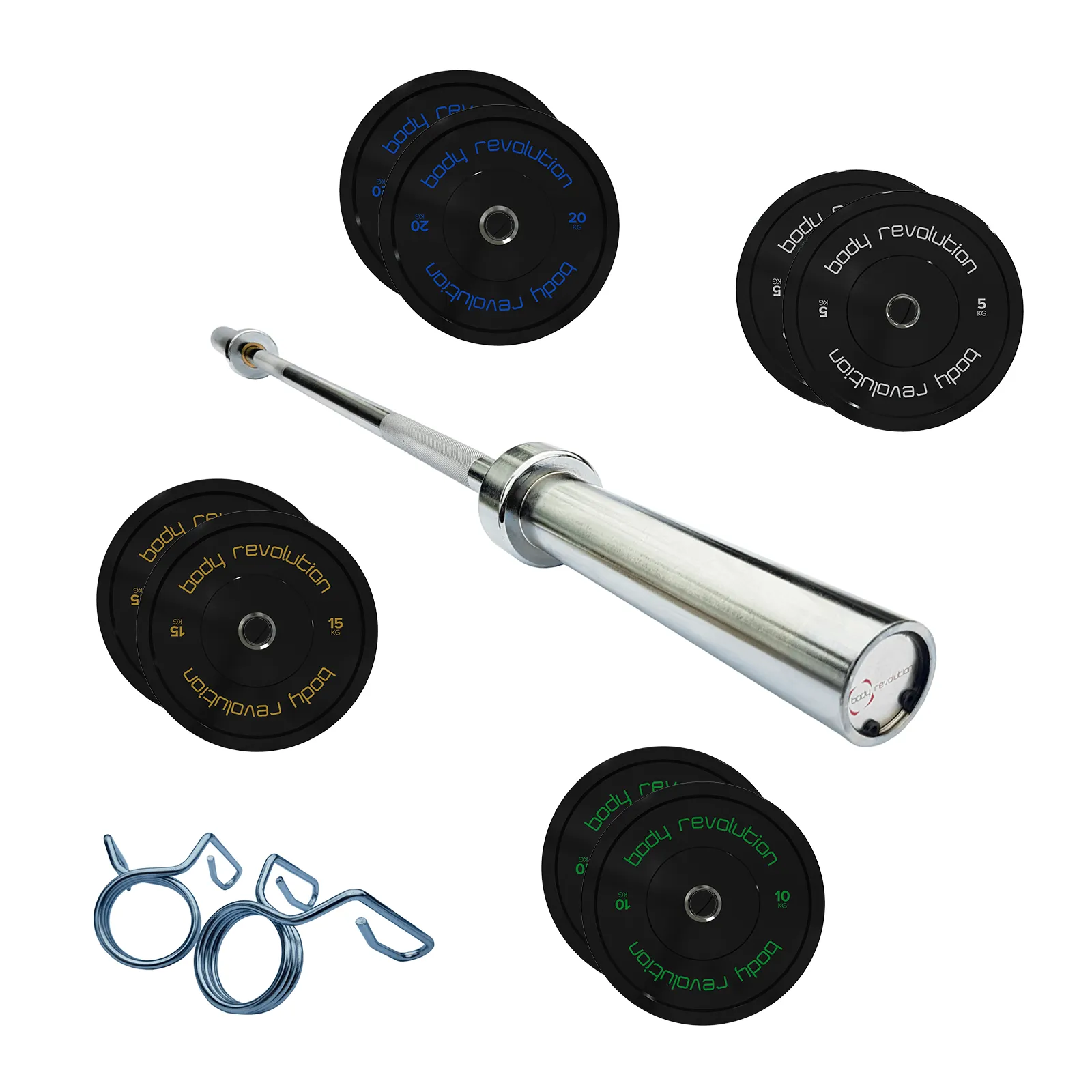 7ft Olympic Weightlifting Bar & Bumper Weight Plate Sets