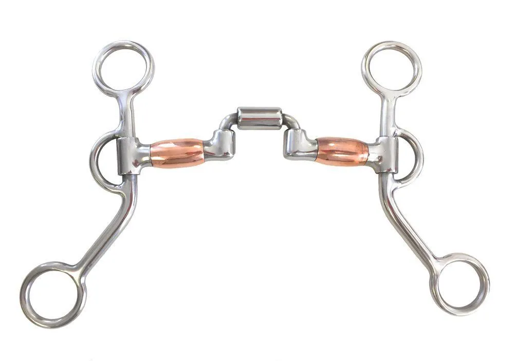 AJ Tack Argentine Hinged Port Correction Bit with Copper Rollers