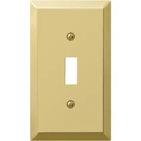 Amerelle 1-Gang Stamped Steel Toggle Switch Wall Plate, Polished Brass