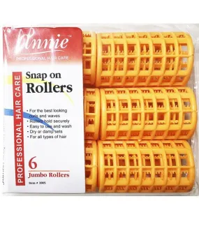 Annie Snap-On Rollers Size Jumbo 6 Count Orange 1005