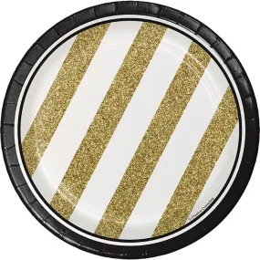 Bulk Black and Gold Paper Dessert Plates (96 per Case)