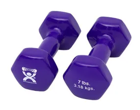 CanDo Vinyl Coated Dumbbell, Purple (7 lb), Pair