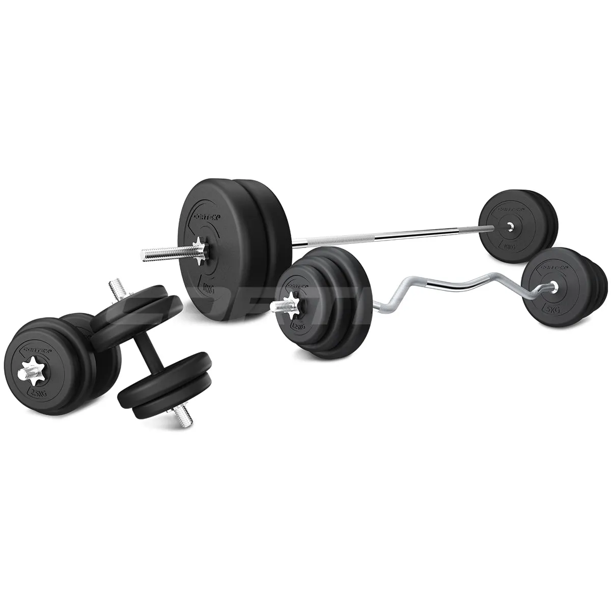 CORTEX 90kg EnduraShell Barbell Weight Set