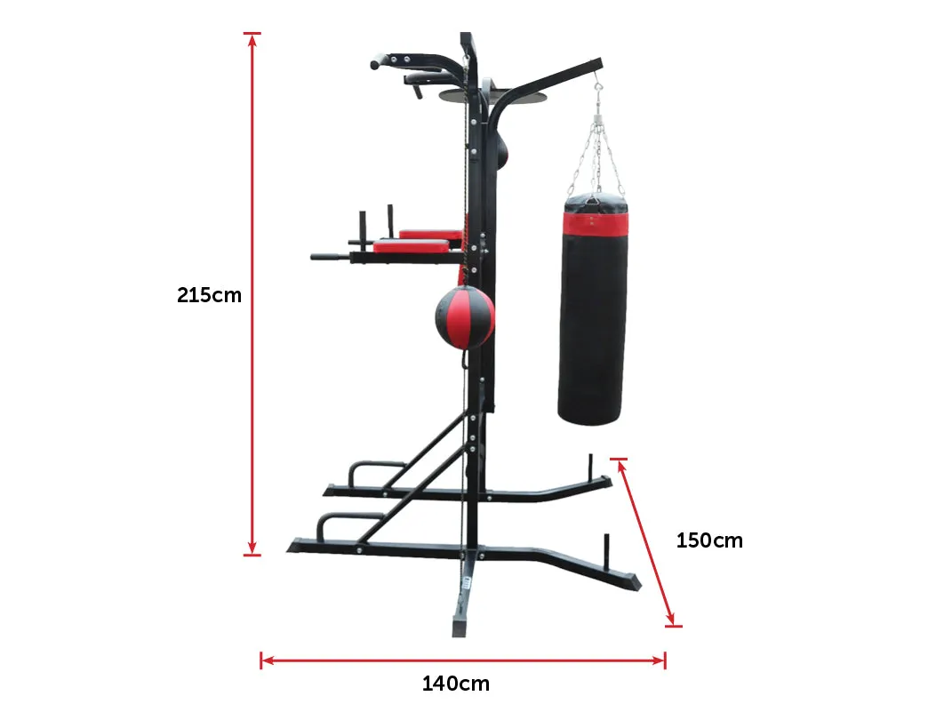 Durable 3-in-1 Boxing Station Stand with Punching Bag