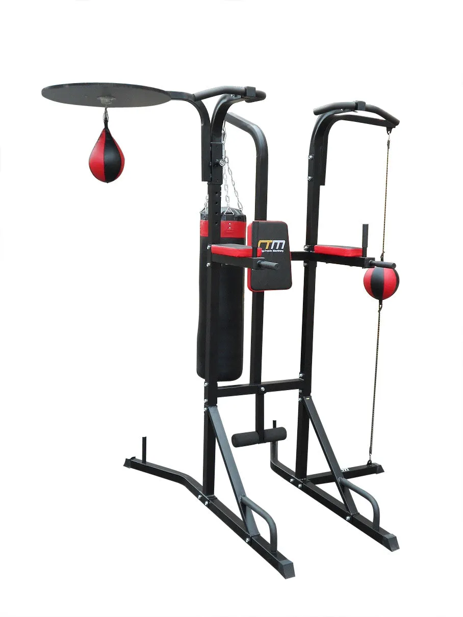 Durable 3-in-1 Boxing Station Stand with Punching Bag