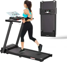 Foldable Treadmill, 3.0 HP Small Treadmills for Home Office with 300 LBS Capacity, Walking Treadmill with Handle Bar, Folding Ru