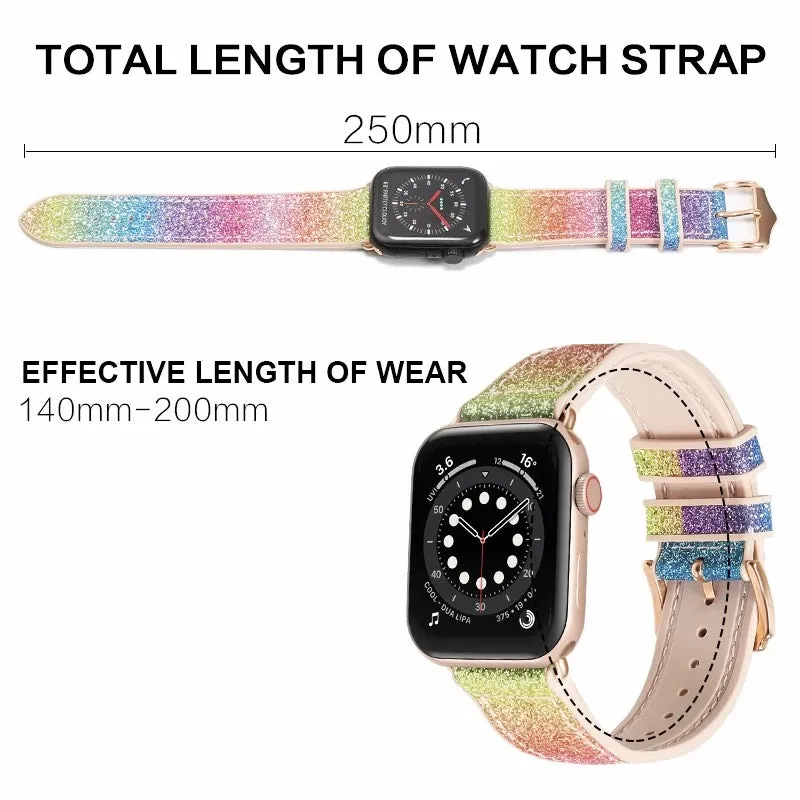 Glittering Prism Silicone Sports Band For Apple Watch Multiple Colors Available