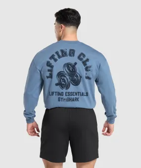 Gymshark Dumbbells Long Sleeve T-Shirt - Faded Blue