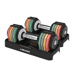 HEAD Rainbow Adjustable Dumbbells Set | Easy Weight Adjustment (1Kg-5Kg Each) | Steel  Nylon  PP Dumbbells Set for Home Gym | Weights for Home Gym Accessories Men & Women | Home Gym Set Fitness Dumbbell