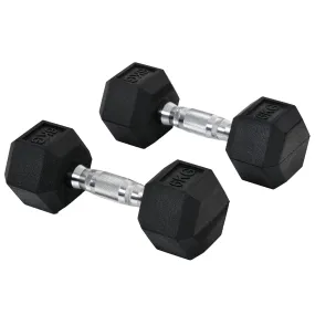 Hex Dumbbells Set Rubber Dumbbells Weight Lifting Equipment Fitness Home Gym