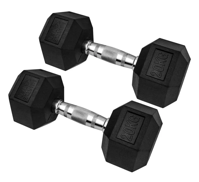 Hex Rubber Dumbbell Pairs