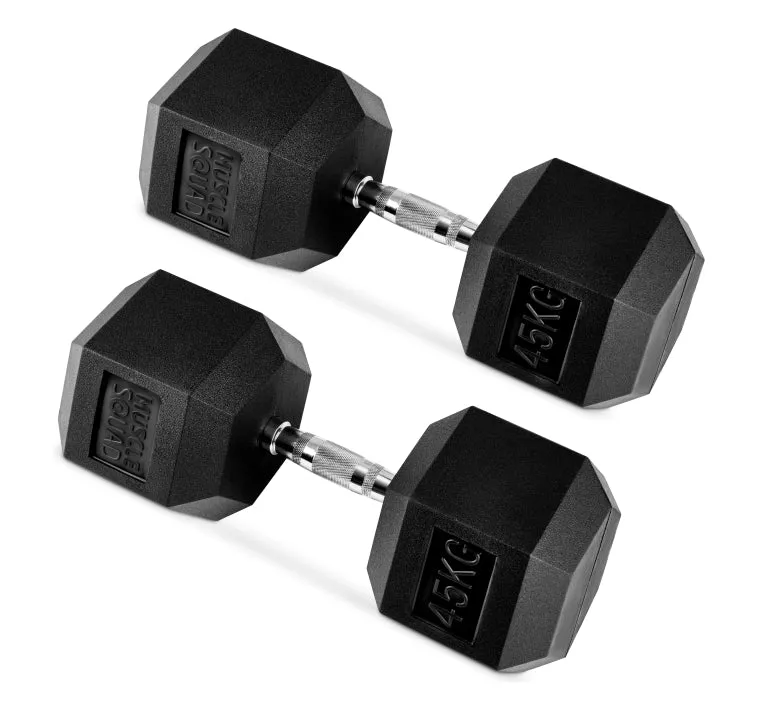 Hex Rubber Dumbbell Pairs