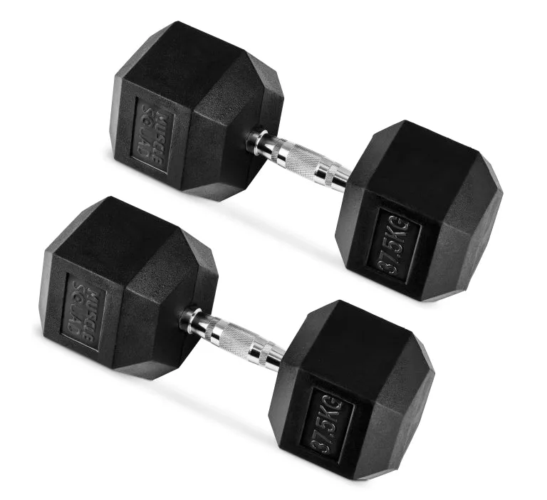 Hex Rubber Dumbbell Pairs