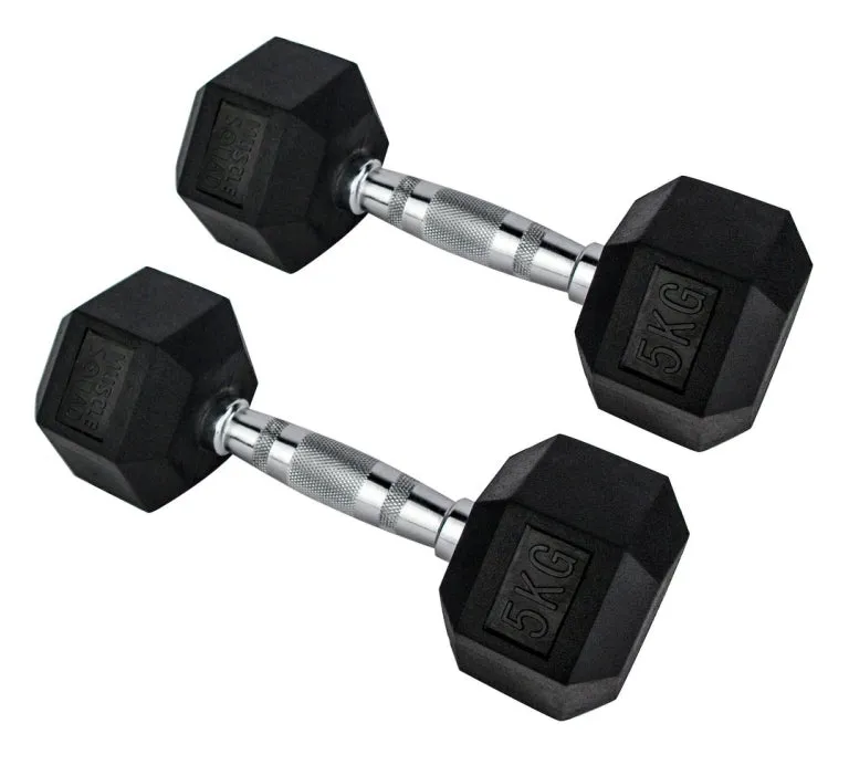 Hex Rubber Dumbbell Pairs