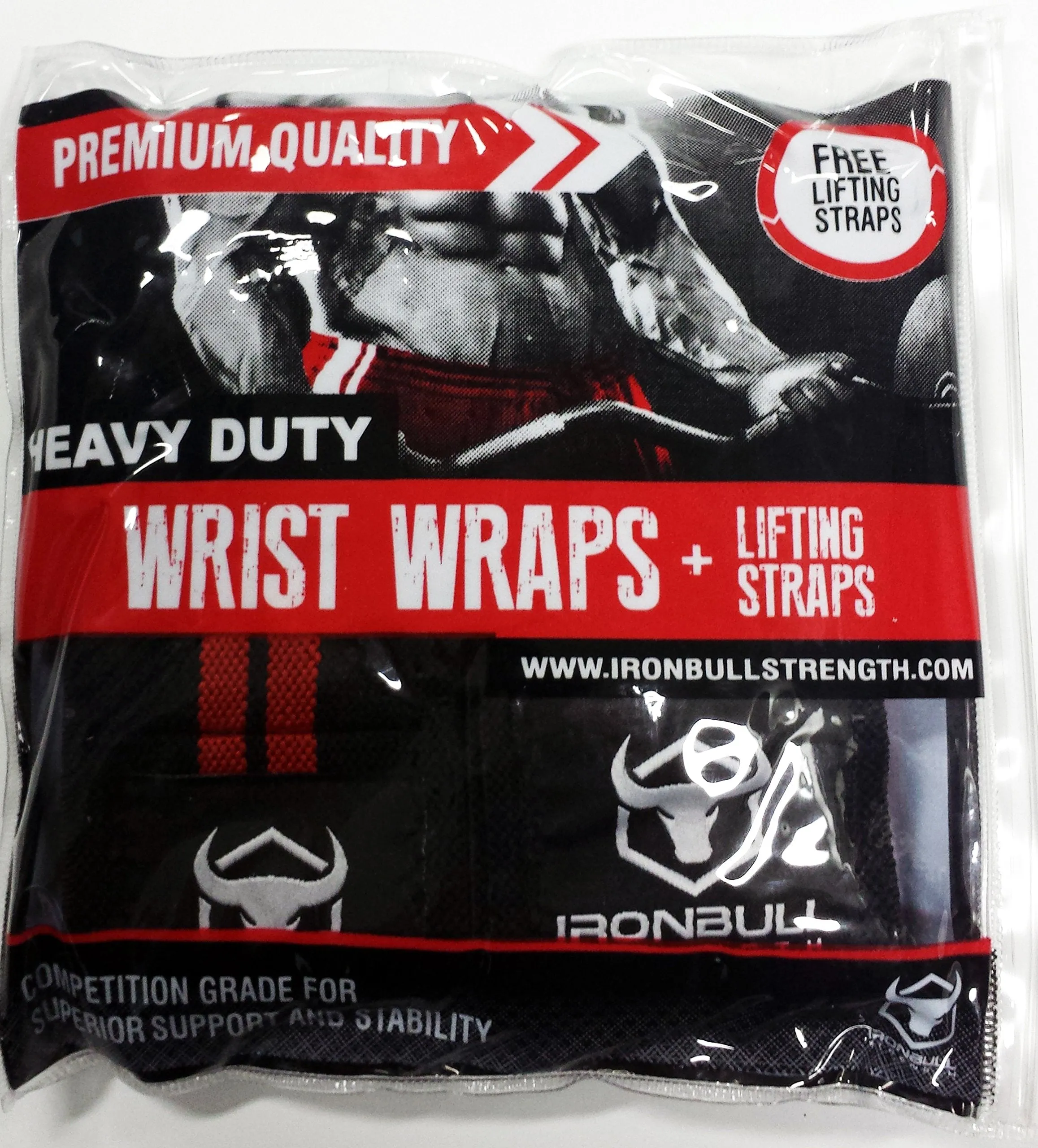 Iron Bull Strength Wrist Wraps & Lifting Straps Combo