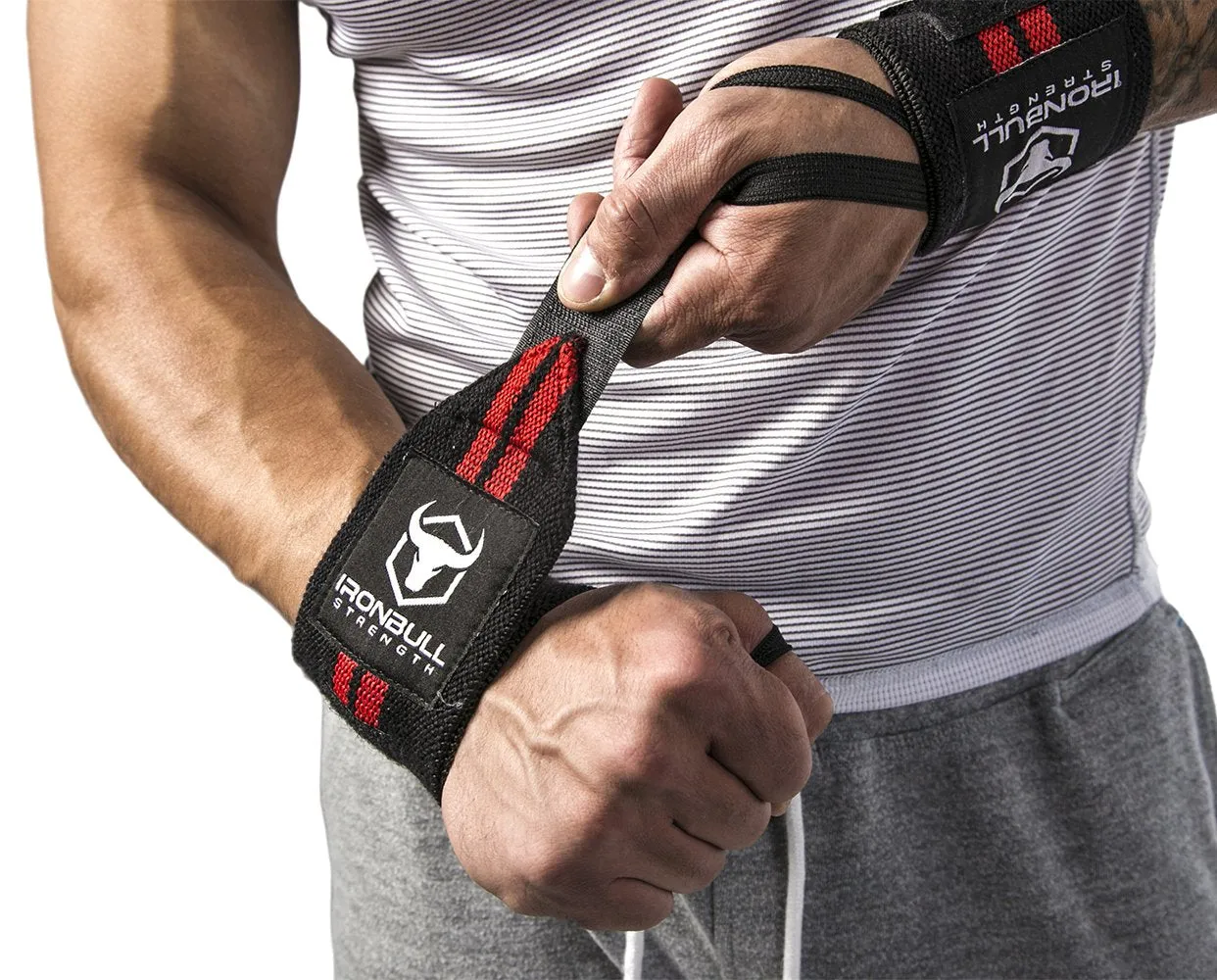 Iron Bull Strength Wrist Wraps & Lifting Straps Combo