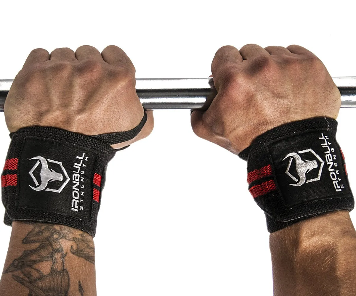 Iron Bull Strength Wrist Wraps & Lifting Straps Combo