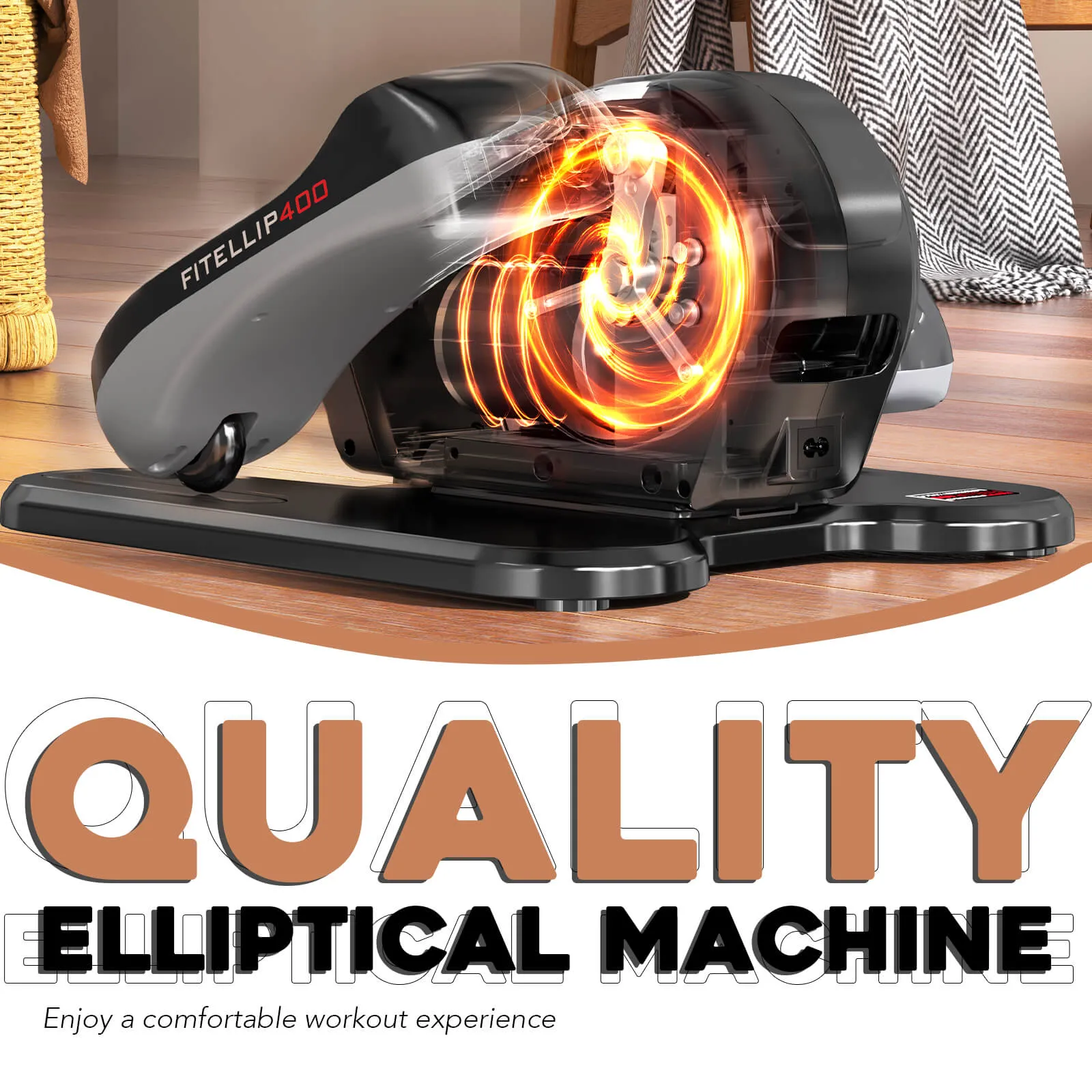 KeppiFitness Under Desk Elliptical Machine FITELLIP400