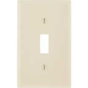 Leviton 1-Gang Plastic Toggle Switch Wall Plate, Ivory