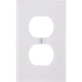 Leviton 1-Gang Smooth Plastic Outlet Wall Plate, White