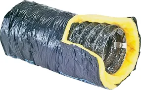 Master Flow F6IFD8X300 Insulated Flexible Duct, 8 in, 25 ft L, Fiberglass, Silver :EA: QUANTITY: 1