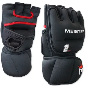 Meister 2lb Neoprene Weighted Gloves - Black/Red (Pair)