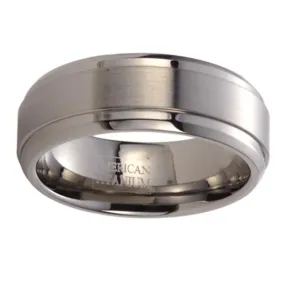 MEN'S DOMED SATIN TITANIUM BAND