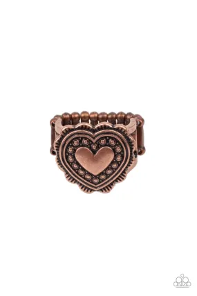 Paparazzi Southern Soulmate - Copper Heart Ring