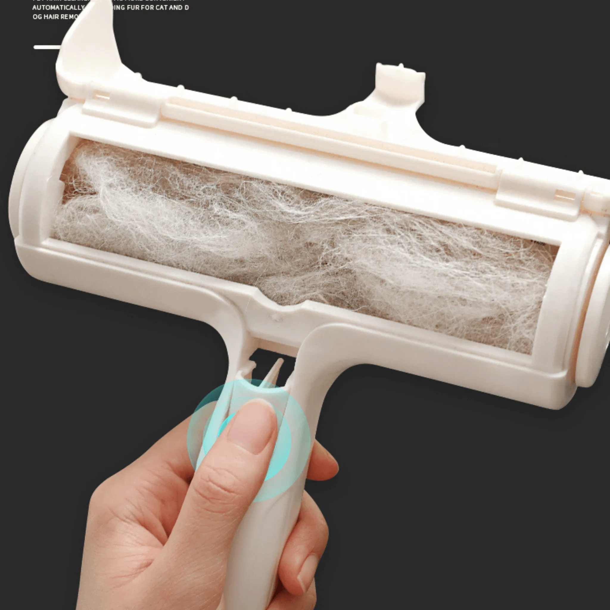 Pet Fur Remover Roller with Self-Cleaning Base