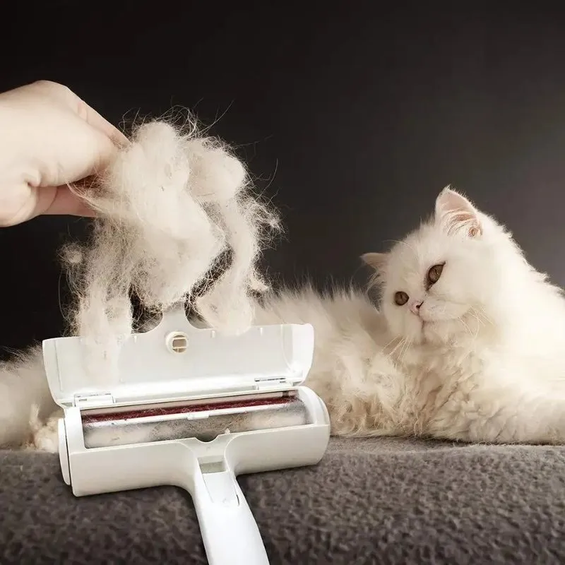 Pet Fur Remover Roller with Self-Cleaning Base