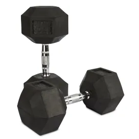 Rubber Hex Dumbbells - 2 x 25kg