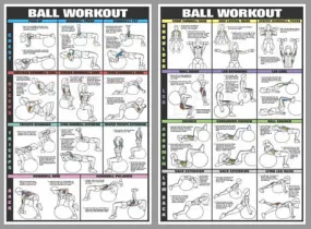 Swiss Ball Workout 2-Poster Professional Fitness Wall Chart Combo - Fitnus Posters Inc.