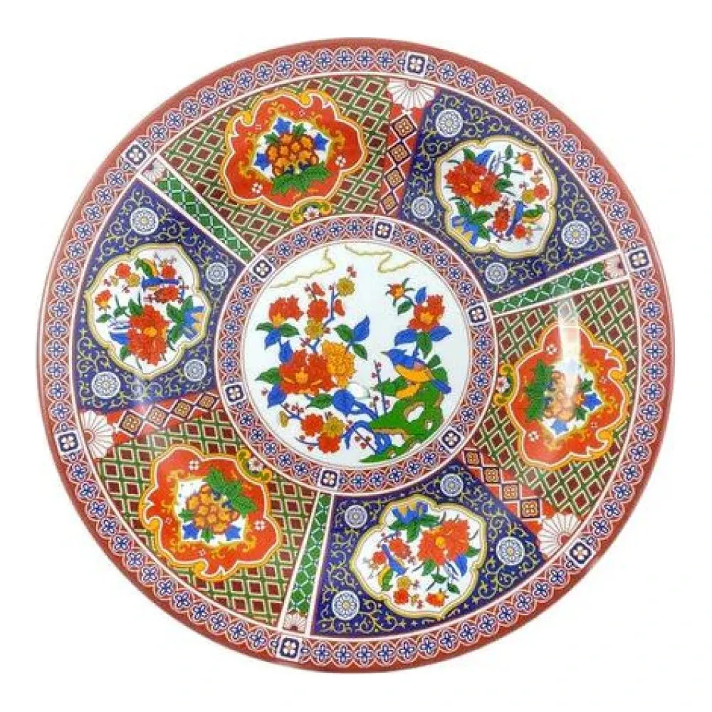 Thunder Group 1014TP Peacock 14-1/8" Melamine Round Plate, Pack of 12