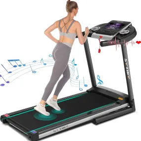 Treadmills for Home, 3.25 HP Folding Electric Treadmill with Incline, 6 LED Display/10 HD tv Touchscreen Multifunctional Running Machine for Home Work Out